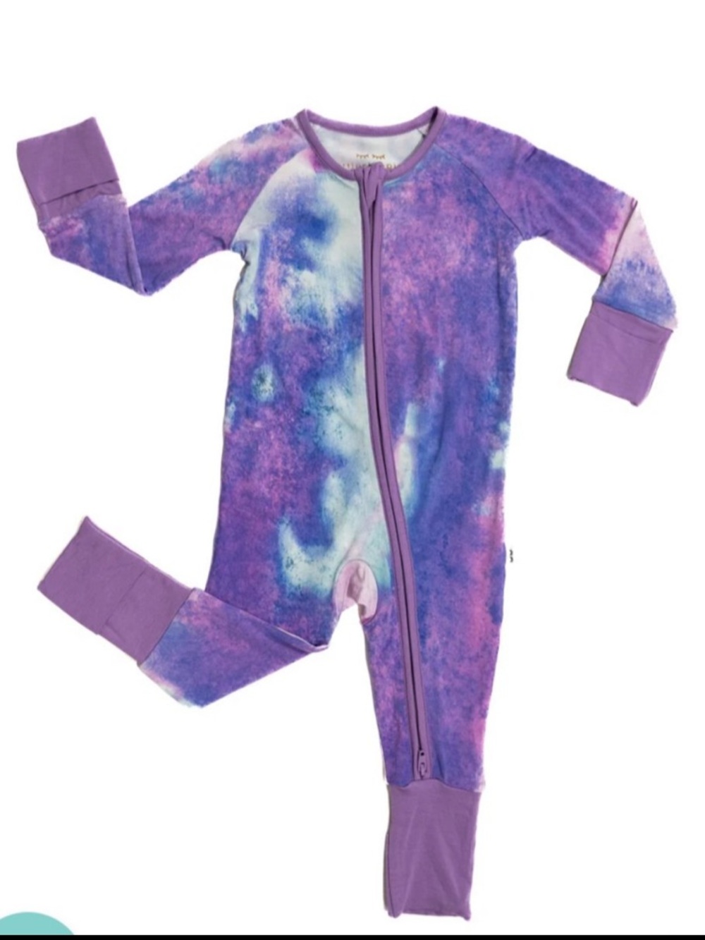 Little Sleepies Purple Tie-Dye Zippered Footie